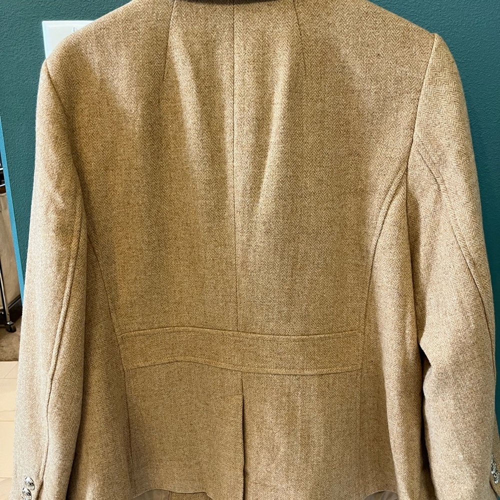 Talbots Tan Wool-Blend Blazer with Notched Lapels - Picture 2 of 6